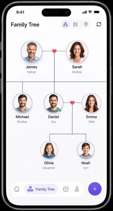 Hiliree app — family tree, memories, and connection
